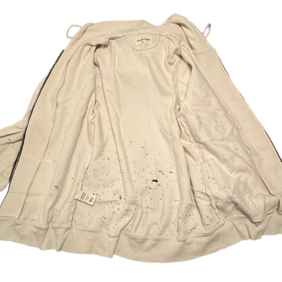 NWT Cotton Citizen Distressed Hoodie, Full Zip in Bone, Size Medium - Picture 6 of 11